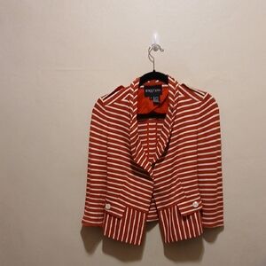 Etcetera Red and White Striped Blazer